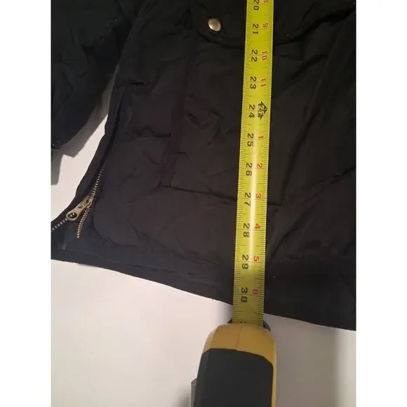 J.Crew Chateau Puffer Jacket Women's Large Black PrimaLoft Insulated Hooded Coat - Picture 7 of 13